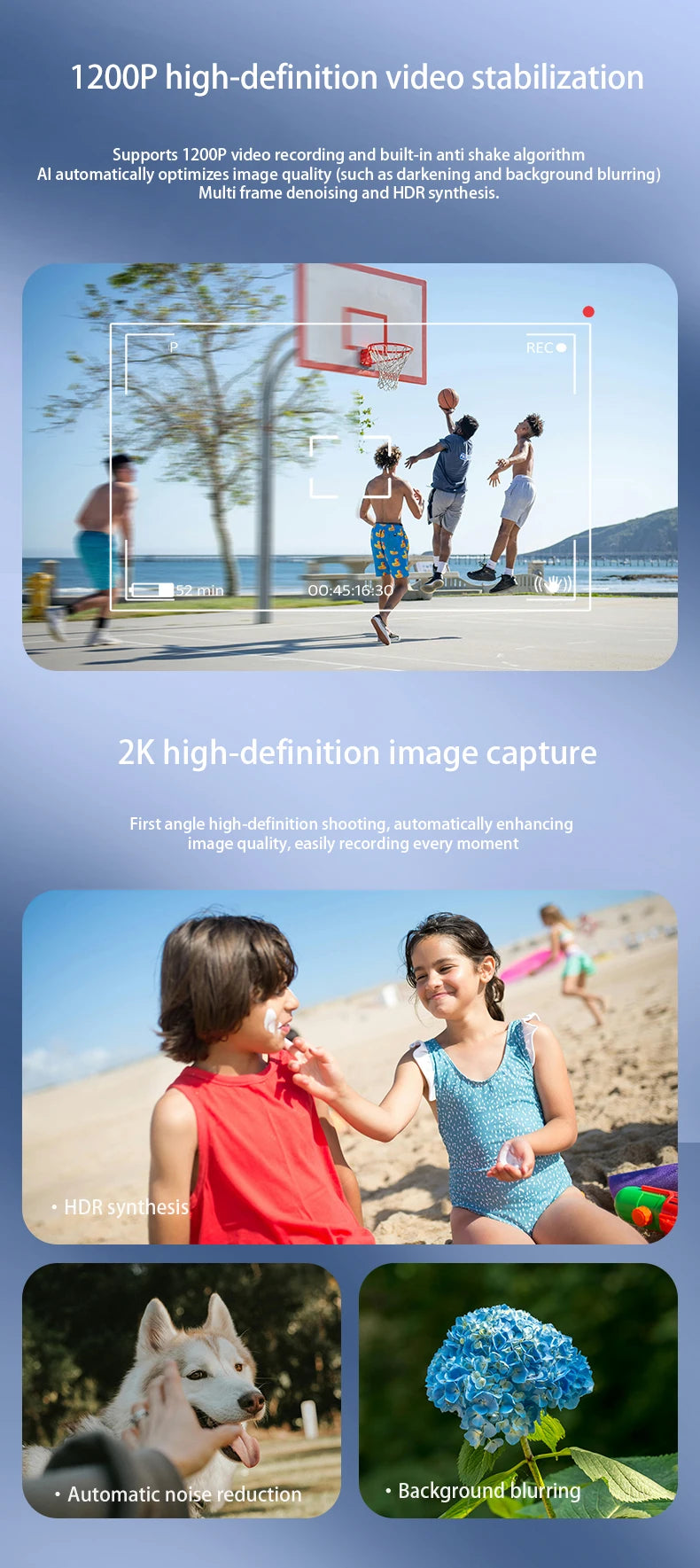 Blackview BV100 Lunettes intelligentes Bluetooth AI avec caméra d'enregistrement vidéo 8MP, lunettes de soleil avec traduction en temps réel, WiFi et BT 5.4