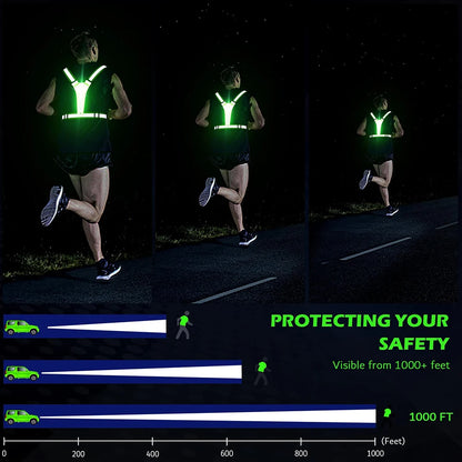 Gilet de course Étanche Réfléchissant LED Sécurité Nocturne