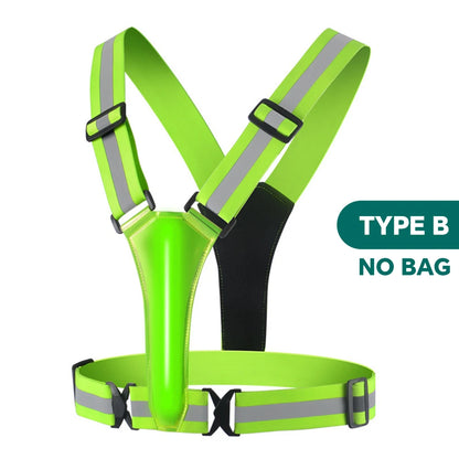 Gilet de course Étanche Réfléchissant LED Sécurité Nocturne