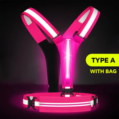 Gilet de course Étanche Réfléchissant LED Sécurité Nocturne