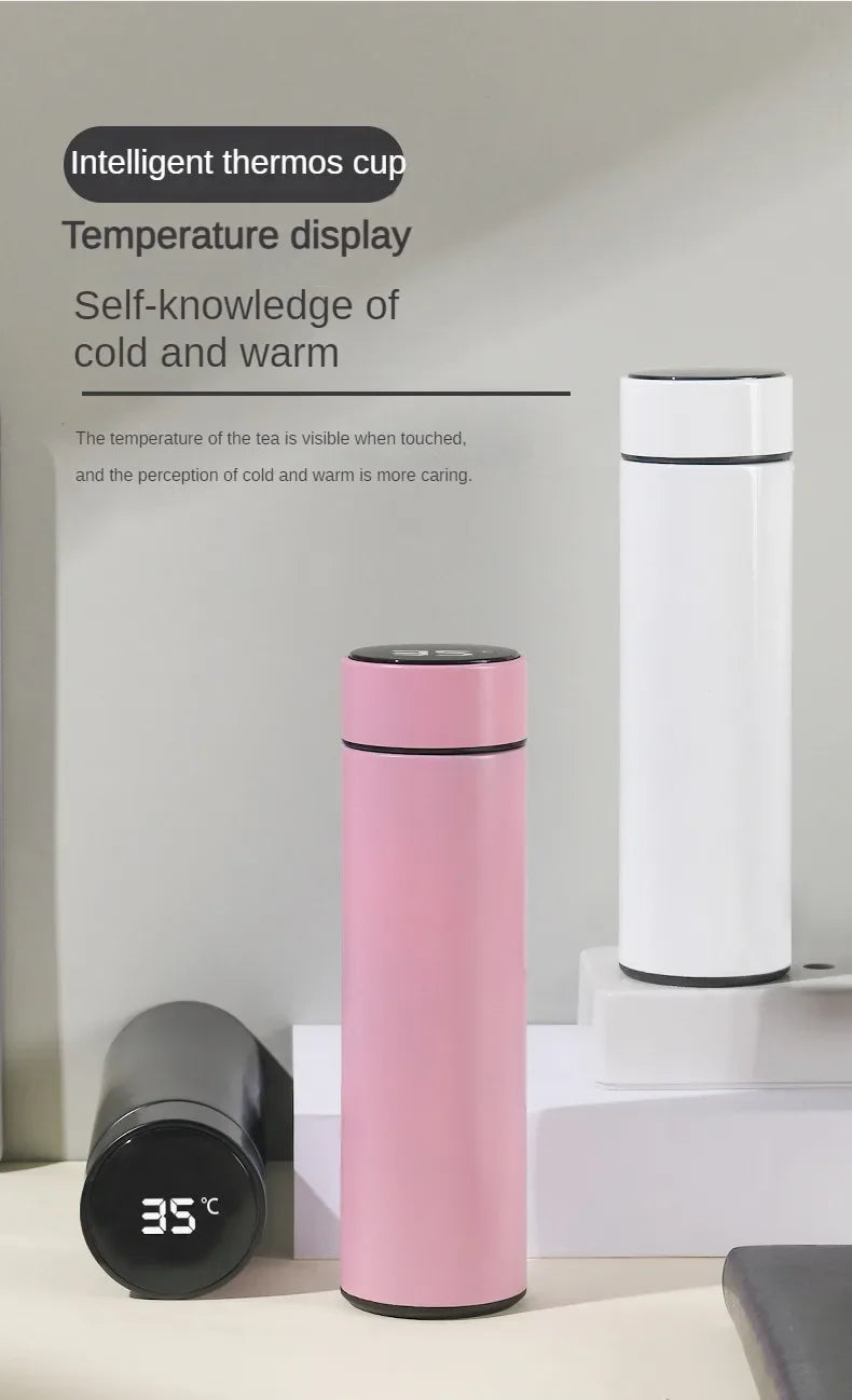 thermos intelligent inoxidable affichage numerique led bouteille tasse acier 3 variants sealing