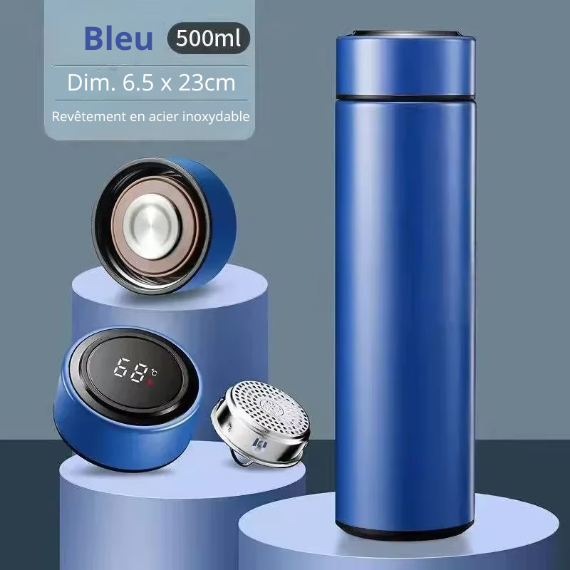 thermos intelligent inoxidable affichage numerique led bouteille tasse