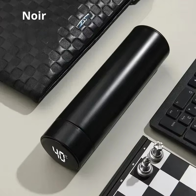 thermos intelligent inoxidable affichage numerique led bouteille tasse acier 3 variants sealing real material 360 touch sense