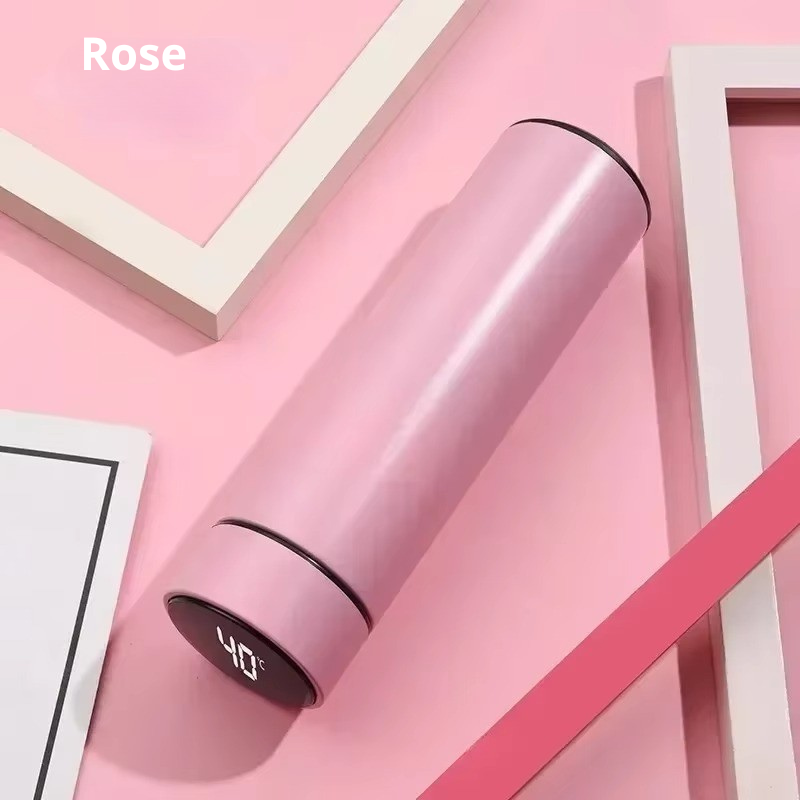 thermos intelligent inoxidable affichage numerique led bouteille tasse acier 3 variants sealing real material 360 touch sense