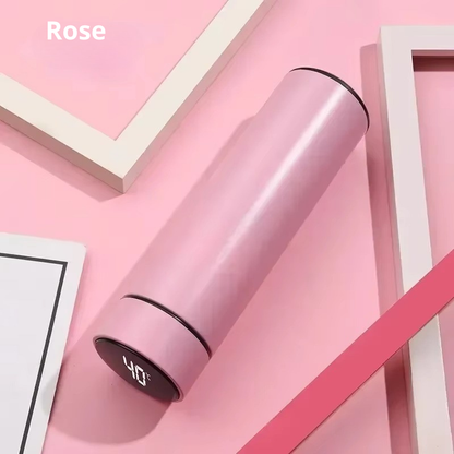 thermos intelligent inoxidable affichage numerique led bouteille tasse acier 3 variants sealing real material 360 touch sense