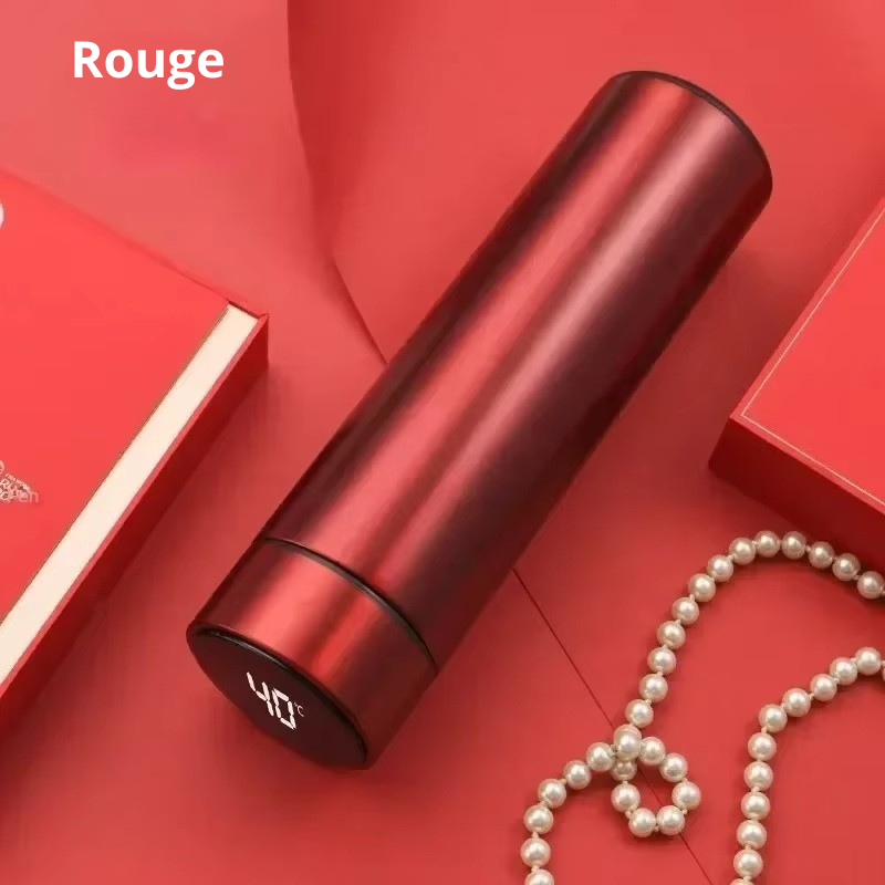 thermos intelligent inoxidable affichage numerique led bouteille tasse acier 3 variants sealing real material 360 touch sense