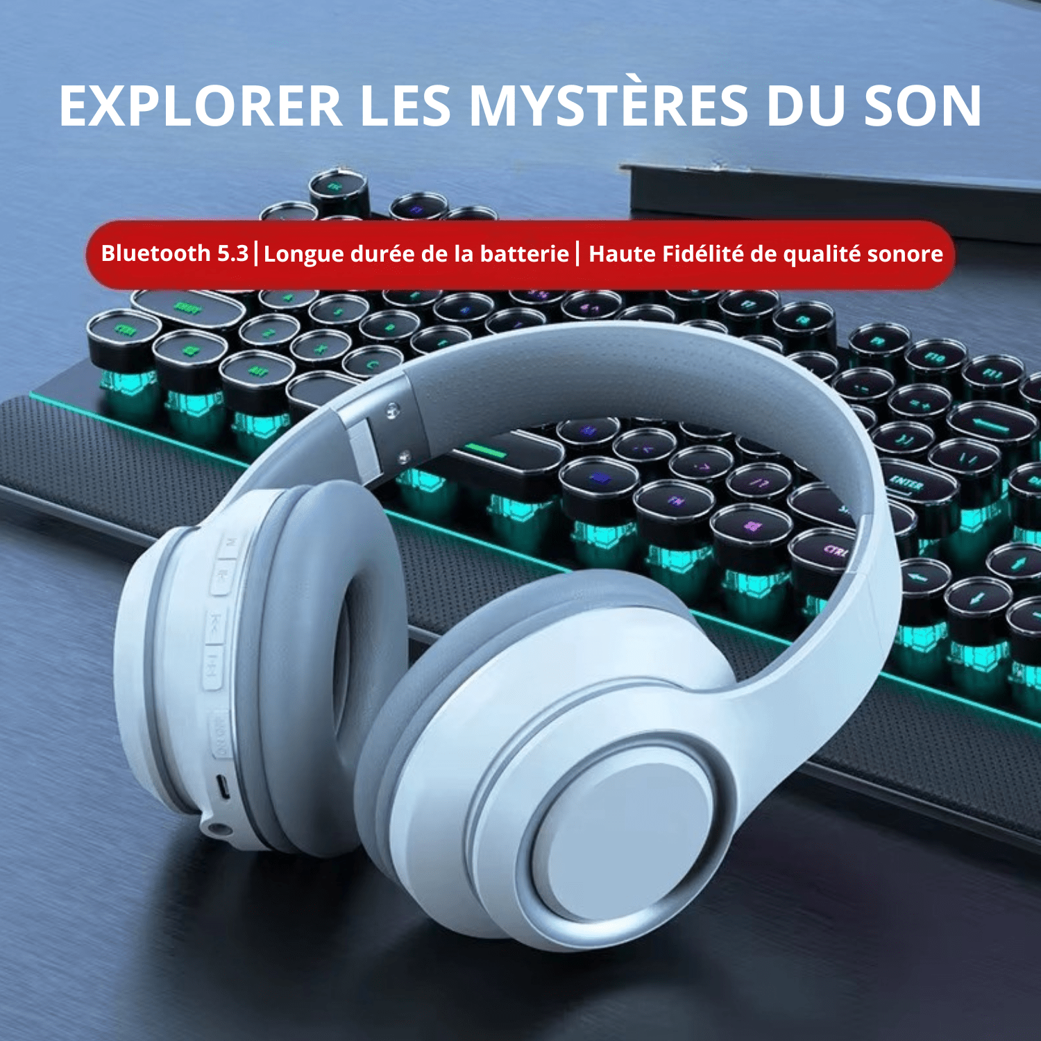 Écouteurs Bluetooth sans fil Lenovo avec micro, carte TF et écran LED - SoundFlex - LENOVO - SmartGadgets