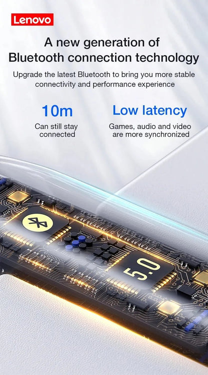 Écouteurs sans fil Lenovo HT38 TWS Bluetooth avec micro, étanches et idéaux pour le sport, compatibles iPhone et Xiaomi - SmartGadgets