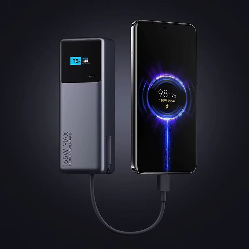 xiaomi batterie externe 165w 10000 pb1165mi cable USB C integre affichage led chargeur portable pour macbook iphone 15 xiaomi 14 pro charger