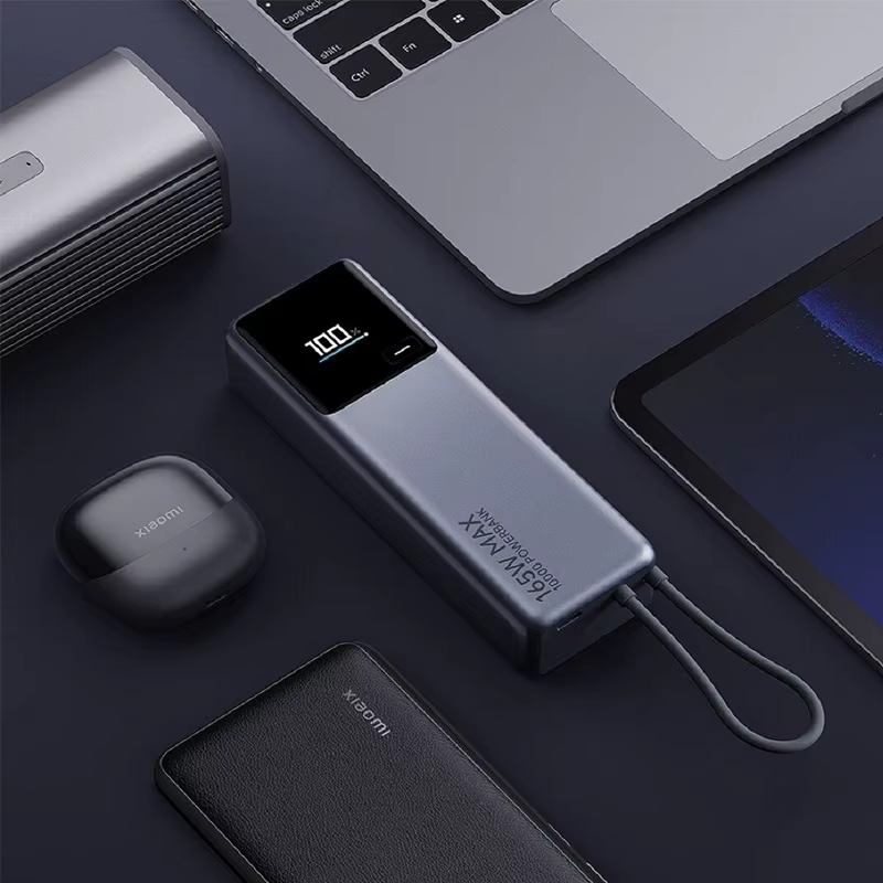 xiaomi batterie externe 165w 10000 pb1165mi cable USB C integre affichage led chargeur portable pour macbook iphone 15 xiaomi 14 pro multiple